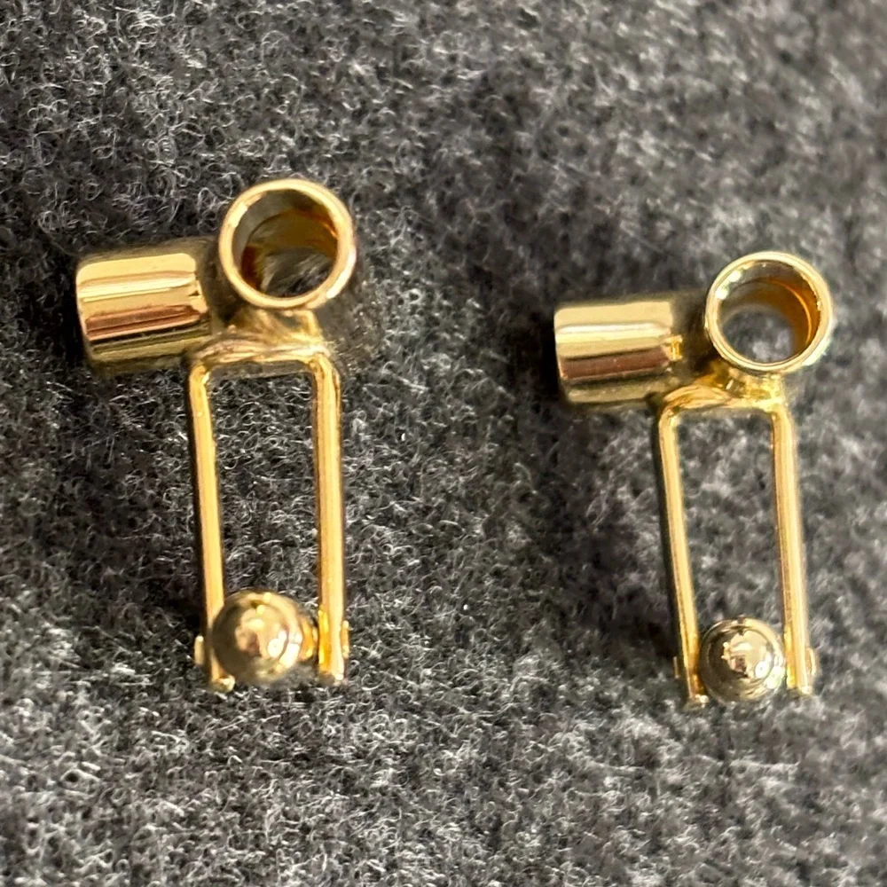 Hickok NIB Gold/Brass-Tone T-Connector Pipe Shaped Cuff Links